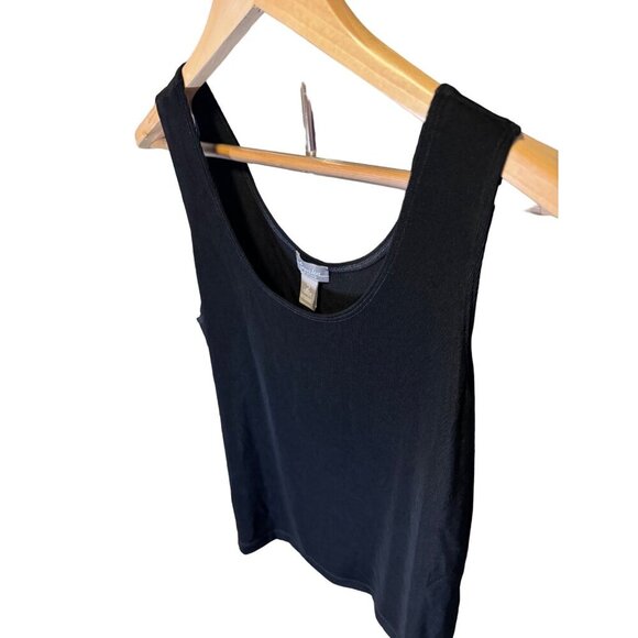 Chico's Travelers Black Scoop Neck Sleeveless Tank Top Sz L - Picture 2 of 8